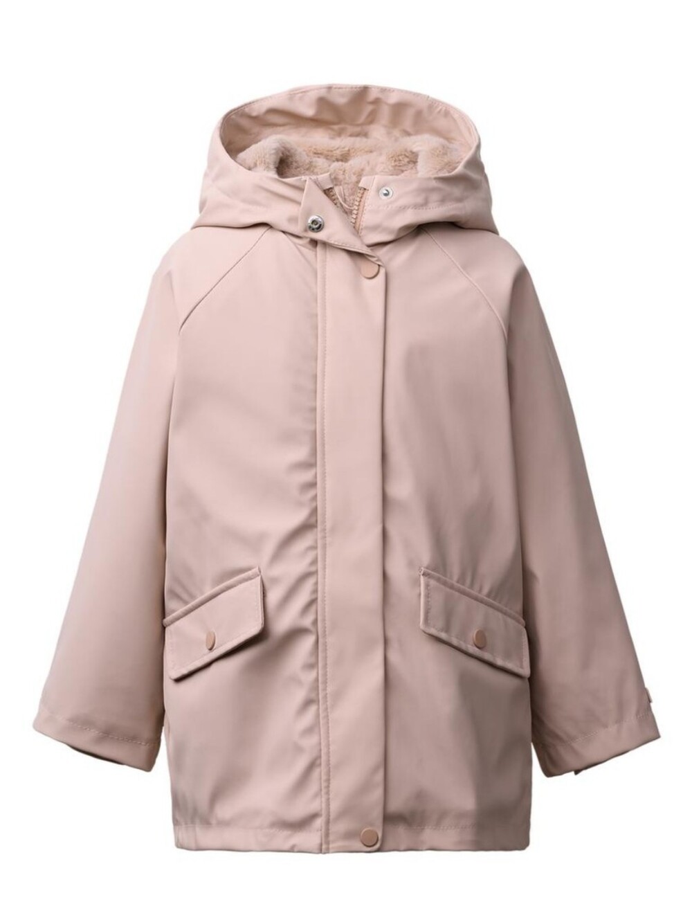 Zara Kids NWT Pink Rubberized Faux Fur Lined Raincoat Jacket 6Y